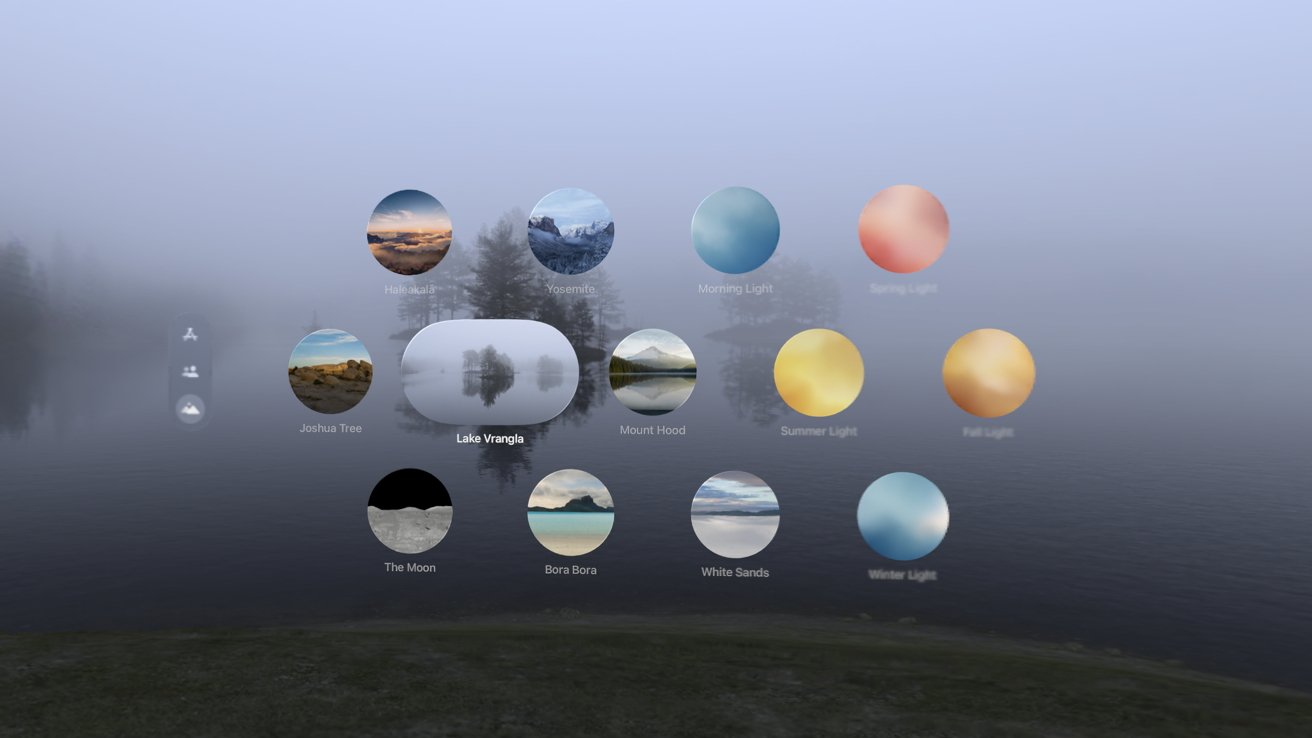 Apple Vision Pro environment options